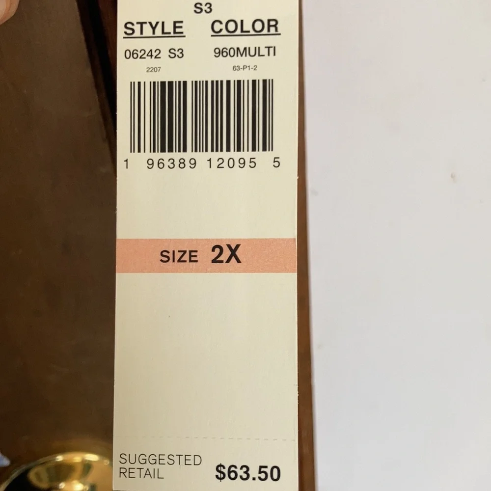 3/$45 Alfred Dunner top abstract floral paisley like print button down shirt 2X - Picture 12 of 17